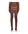 Rick Owens Brown Diana Denim Miniskirt In Red