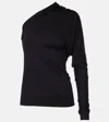 Rick Owens Diana One-shoulder Jersey Top In Black