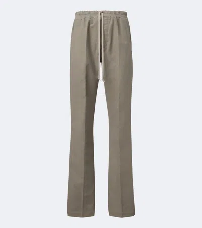 Rick Owens Dietrich Straight-leg Cotton-twill Drawstring Trousers In Gray