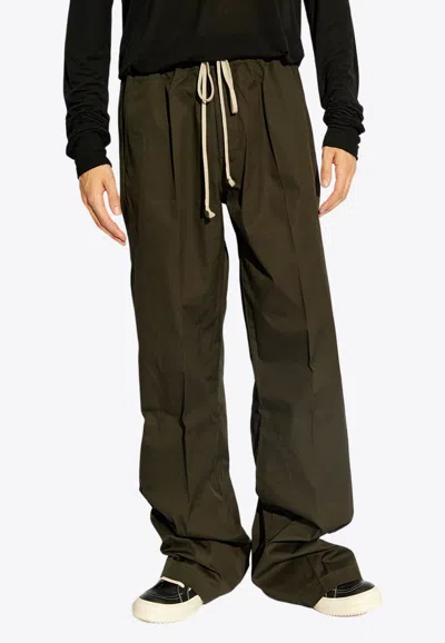 Rick Owens Dietrich Drawstring Casual Trousers In Green