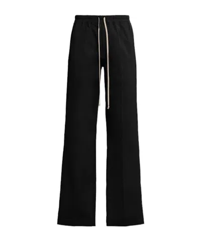 Rick Owens Dietrich Drawstring Cotton Pants In Black
