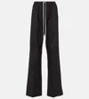 Rick Owens Dietrich Drawstring Crêpe Cady Straight Pants In Black