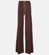 Rick Owens Dietrich Drawstring Crêpe Cady Straight Pants In Brown