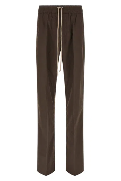 Rick Owens Dietrich Drawstring Trousers Back And Side Pockets In Brown