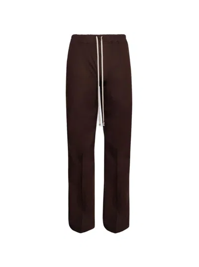 Rick Owens Dietrich Drawstring Pants Mahogany In Black