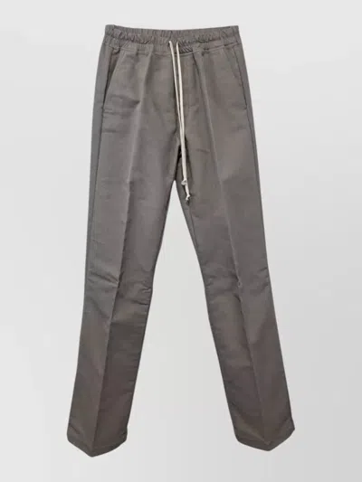 Rick Owens Dietrich Drawstring Straight Leg Pants In Gray
