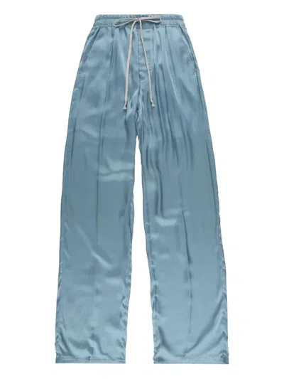 Rick Owens Dietrich Drawstring Trousers In Blue