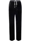 Rick Owens Velvet Drawstring Waistband Trousers In Black