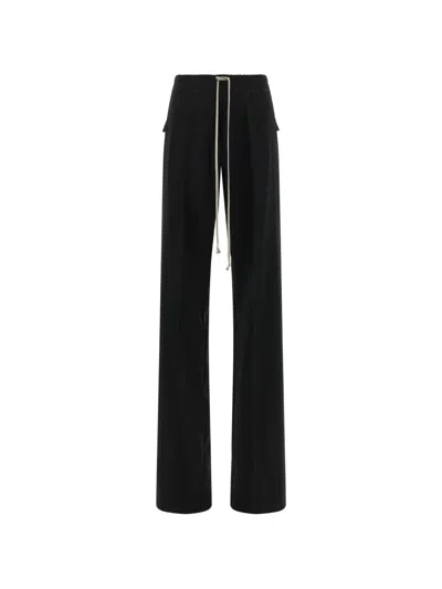 Rick Owens Dietrich Drawstring Trousers In Black