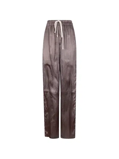 Rick Owens Beige Dietrich Drawstring Trousers In Brown