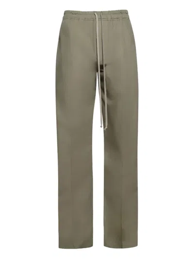 Rick Owens Drawstring Tapered Trousers In Green