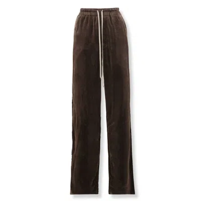 RICK OWENS DIETRICH DRAWSTRING VELVET TROUSERS WITH PATCH POCKETS