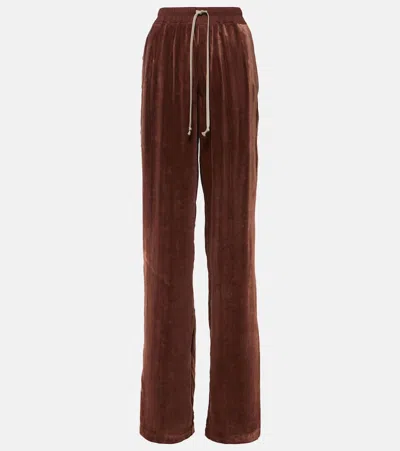 Rick Owens Dietrich Mid-rise Wide-leg Pants In Brown