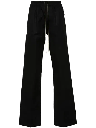 Rick Owens Dietrich Drawstring Cotton Pants In Military Green