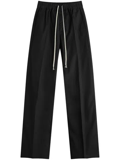 Rick Owens Dietrich Drawstring Cotton Pants In Grey