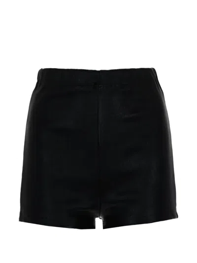 RICK OWENS LINE LILIES HIGH-WAIST LEATHER SHORTS