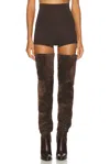 Rick Owens Dirt Bolan Cut Off Short In Brown