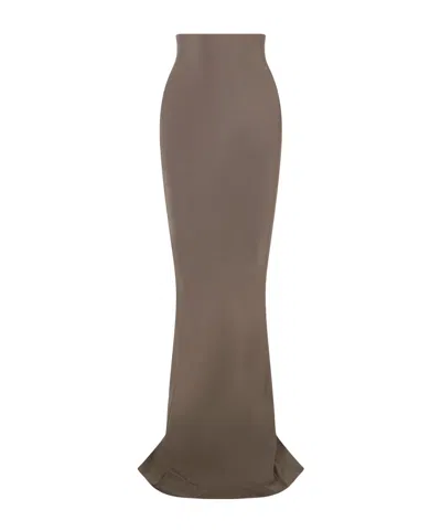 Rick Owens Dirt Coda Maxi Skirt In Brown