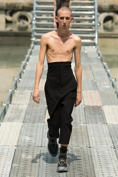 Pre-owned Rick Owens Dirt Collection Runway High Waisted Pant Size 48 In Black