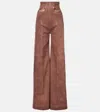 Rick Owens Dirt Cooper High-rise Wide-leg Jeans In Orange