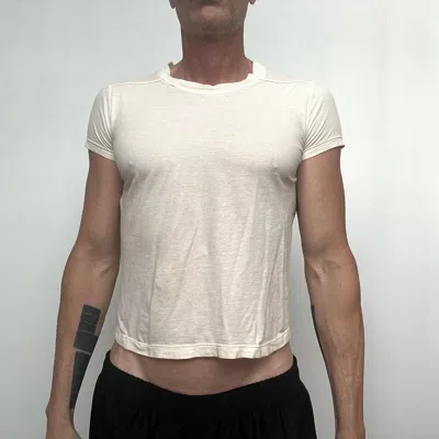 Pre-owned Rick Owens Dirt Cropped Level Tee Size Large In Sand