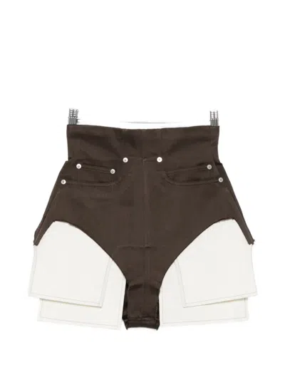 Rick Owens Dirt Cutoffs Pocket Shorts In Brown