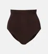 Rick Owens Dirt High-rise Micro Shorts In Brown