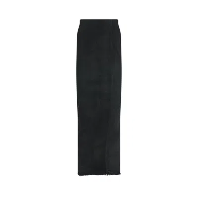 Rick Owens Dirt Pillar Denim Skirt In Black
