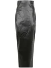 Rick Owens Black Porterville Dirt Pillar Denim Maxi Skirt In Black