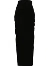 Rick Owens Wool Crepe High-waisted Long Skirt In Black