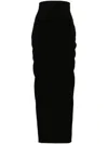 Rick Owens Wool Crepe High-waisted Long Skirt In Black