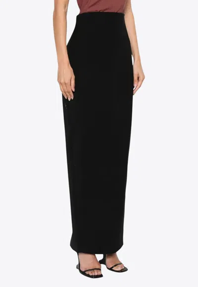 Rick Owens Dirt Pillar Maxi Pencil Skirt In Black