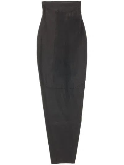 Rick Owens Dirt Pillar Maxi Skirt In 褐色