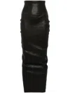 Rick Owens Black Porterville Dirt Pillar Denim Maxi Skirt In Black