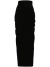 Rick Owens Wool Crepe High-waisted Long Skirt In Black