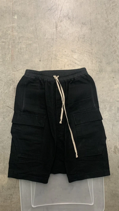 Pre-owned Rick Owens Dirt S/s18 Cargo Shorts In Black