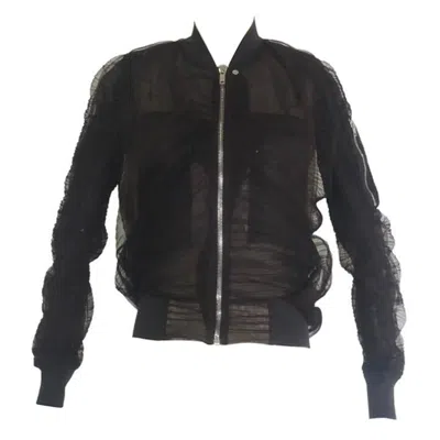 Pre-owned Rick Owens Dirt Ss18 Swoop Black Mix Gauzy Flight Jacket