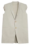 Rick Owens Dirt Tailored Cotton Vest In Dinge