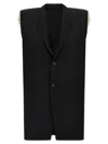 Rick Owens Tailored Sl Sleeveless Jacket With Back Belt In Black