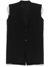 Rick Owens Dirt Tailored Wool Vest In Black