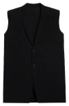 Rick Owens Dirt Tailored Wool Vest In Black