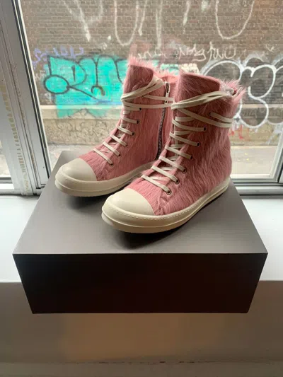 Pre-owned Rick Owens Dirty Pink Pony Ramones Shoes