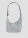 Rick Owens Disco Gemini Mini Handbag In 100% Python Leather In Bleach