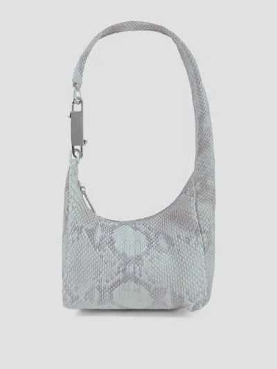 Rick Owens Disco Gemini Mini Handbag In 100% Python Leather In Bleach