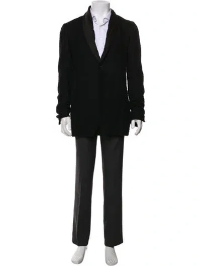 Pre-owned Rick Owens Distressed Accents Overcoat In Black