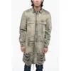 Rick Owens Distressed Denim Overshirt With Fringed Hem