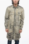 Rick Owens Frayed Distressed-effect Denim Jacket