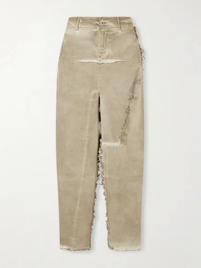 Rick Owens Distressed Skirt In Brown