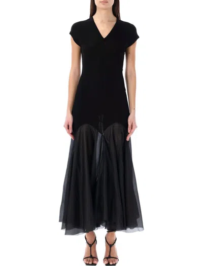 Rick Owens Divine Panelled Godet Dress In Black