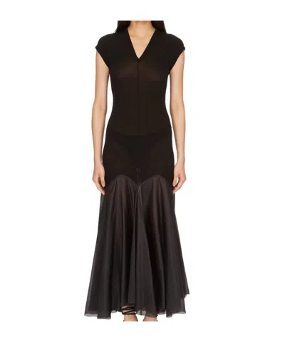 Rick Owens Divine Panelled Godet Dress In Black